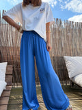 Pantalon fluide bleu