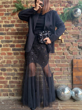 Charger l&#39;image dans la galerie, Blazer à strass noir oversize
