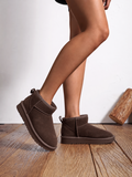 Botte mini fourrées choco en cuir