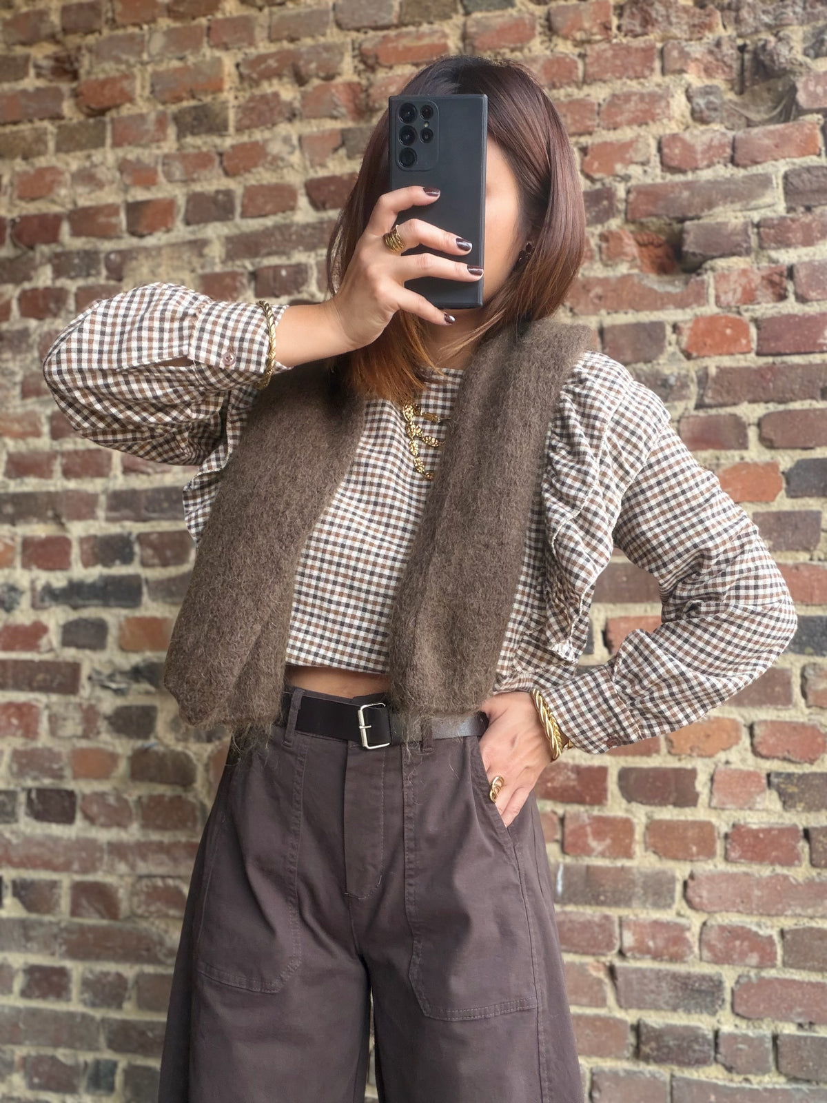 Blouse à carreaux