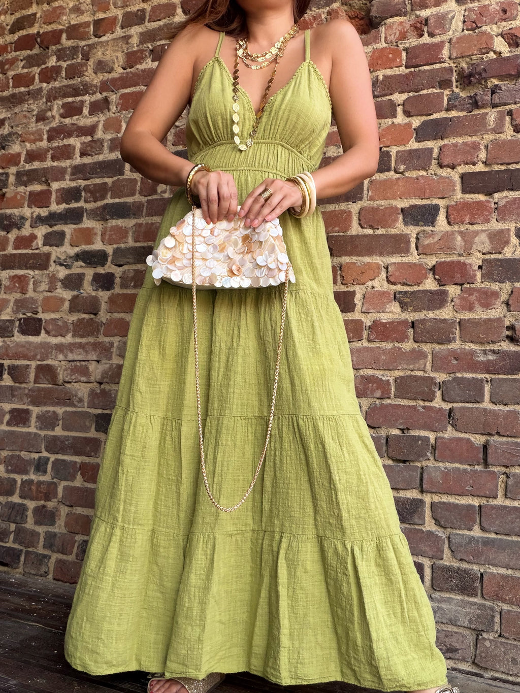 Robe dos nu noeud verte