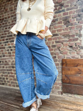 Charger l&#39;image dans la galerie, Jean ballon bleu à coutures
