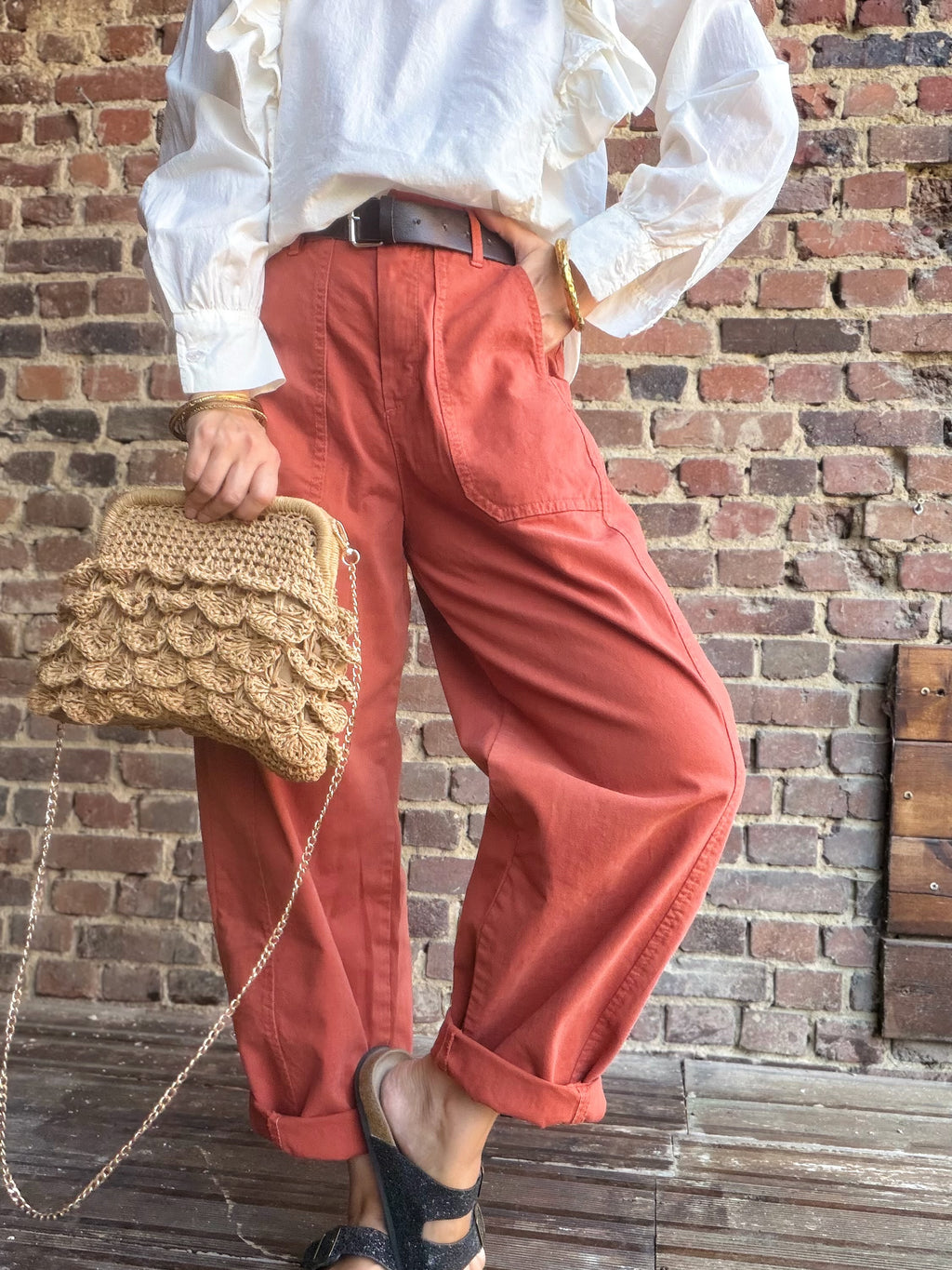 Pantalon ballon terracota