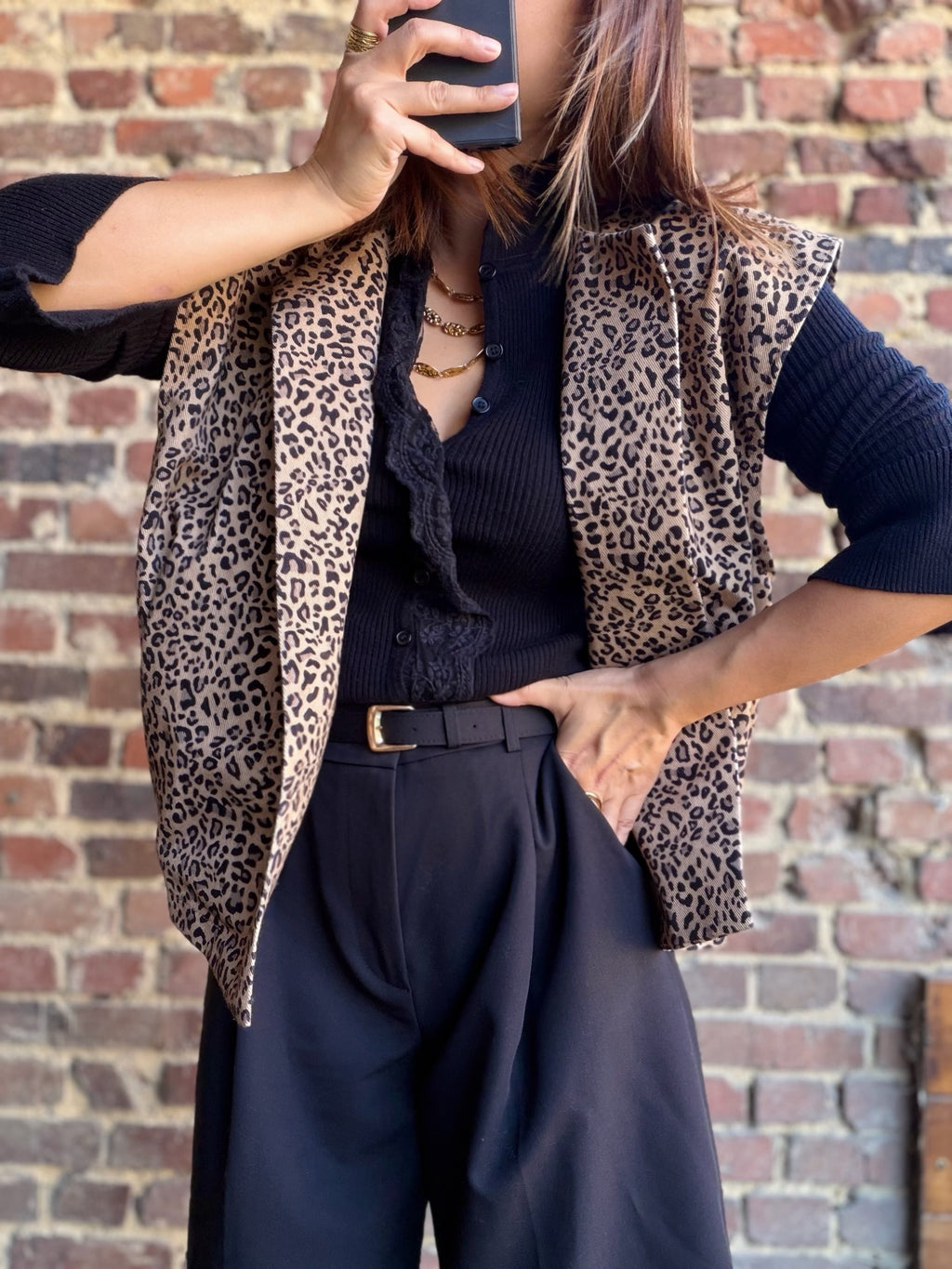Veste sans manches leopards
