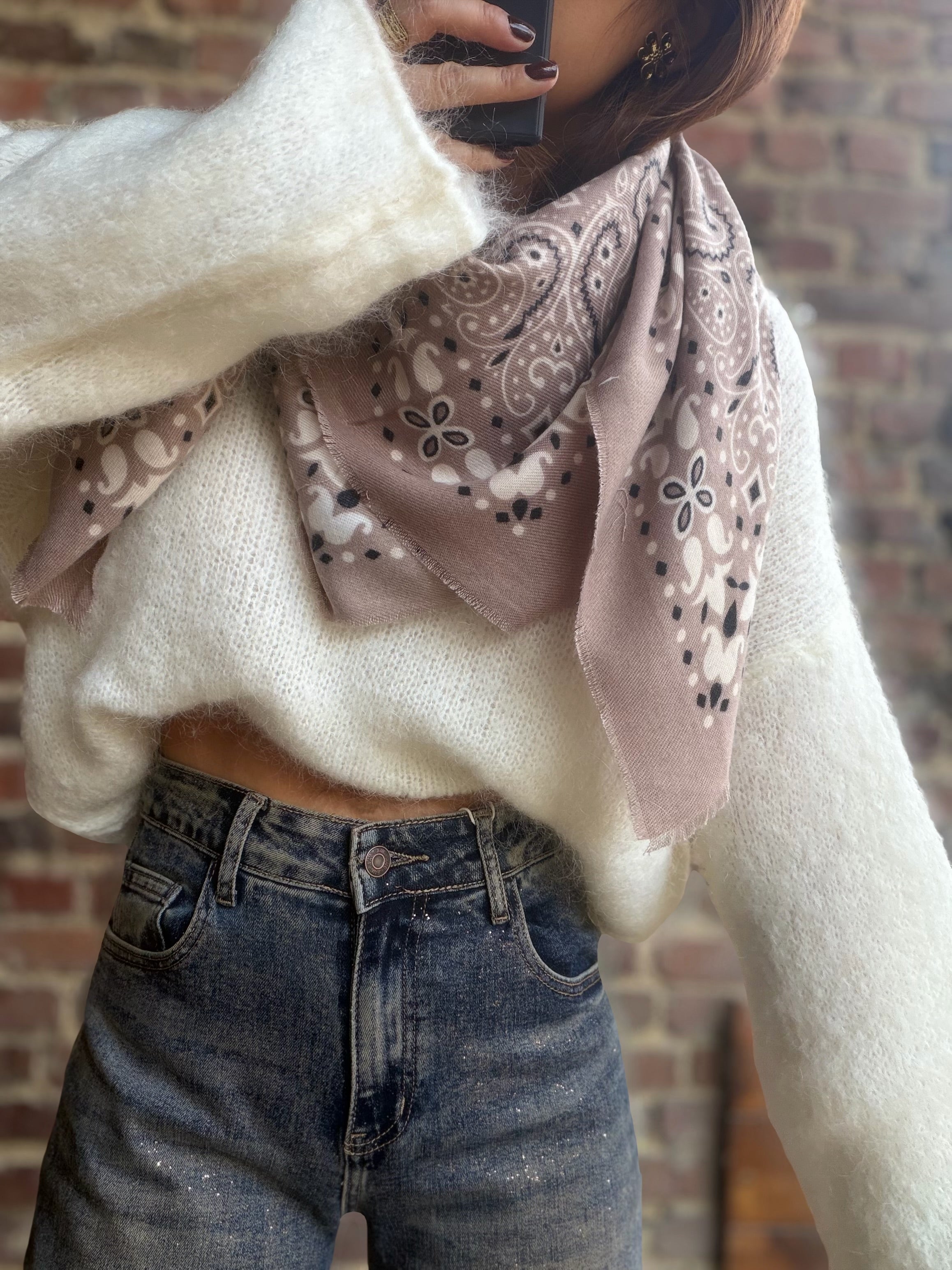 Écharpe Bandana Taupe