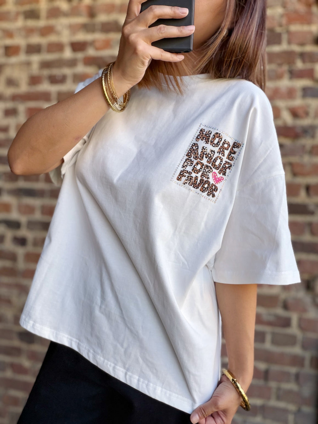 T shirt amour forever léopard