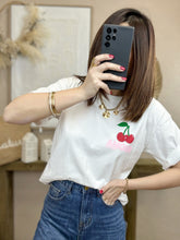 Charger l&#39;image dans la galerie, T-shirt cerise blanc
