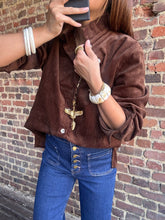 Charger l&#39;image dans la galerie, Chemisier velours choco

