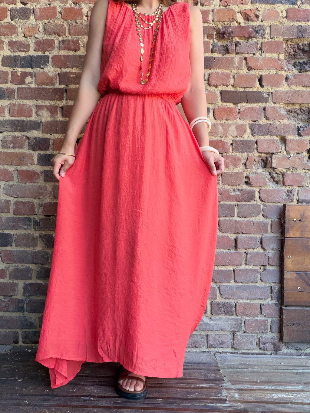 Robe corail  bohème