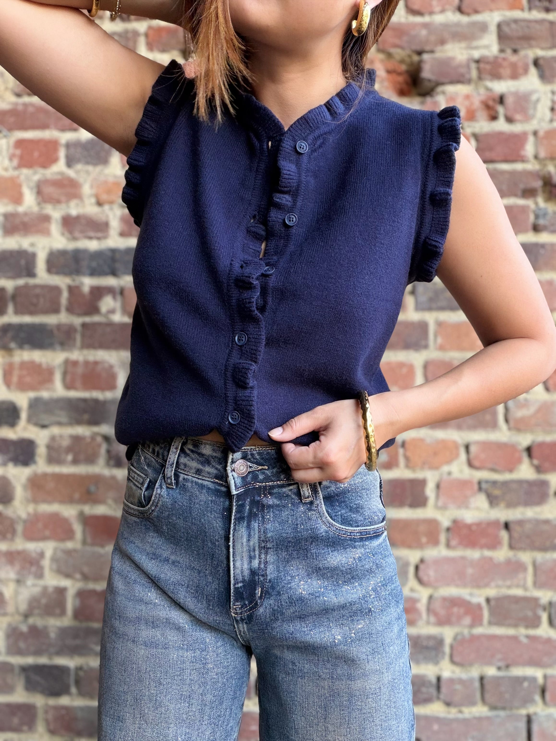 Gilet sans manches bleu marine