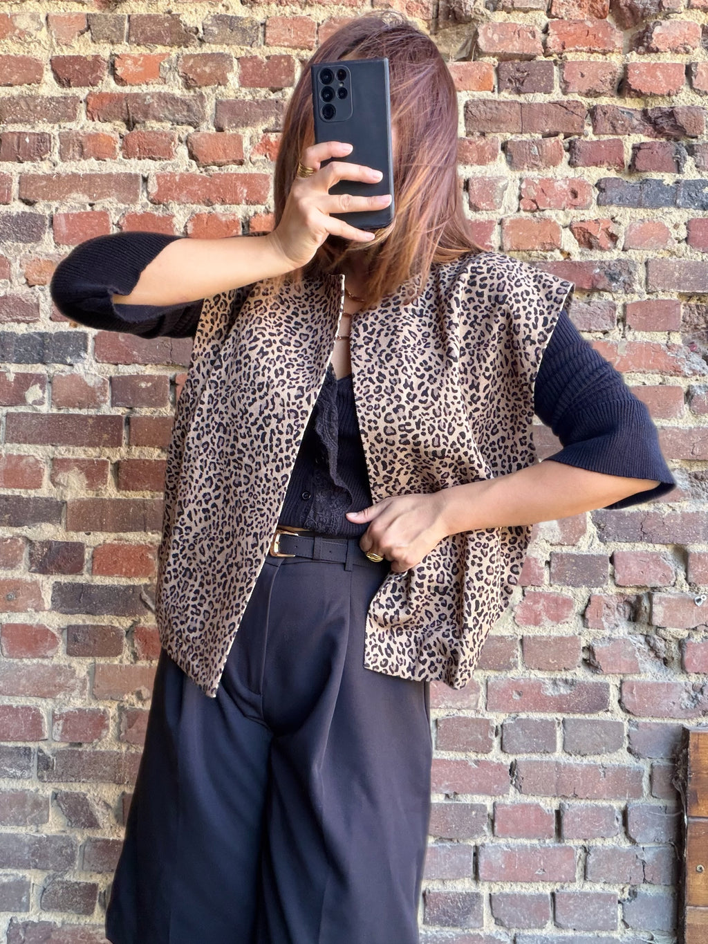 Veste sans manches leopards