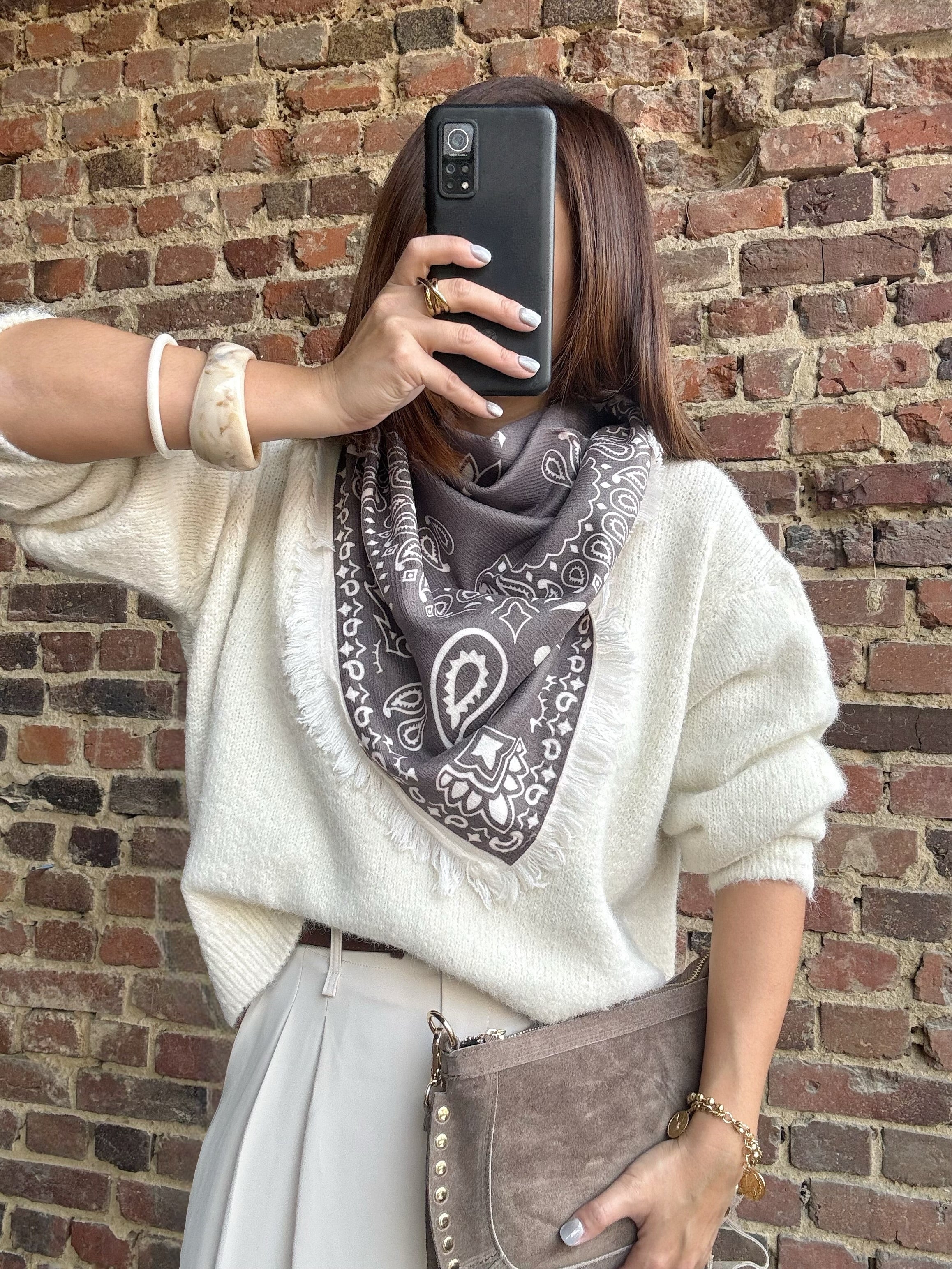 Écharpe bandana choco