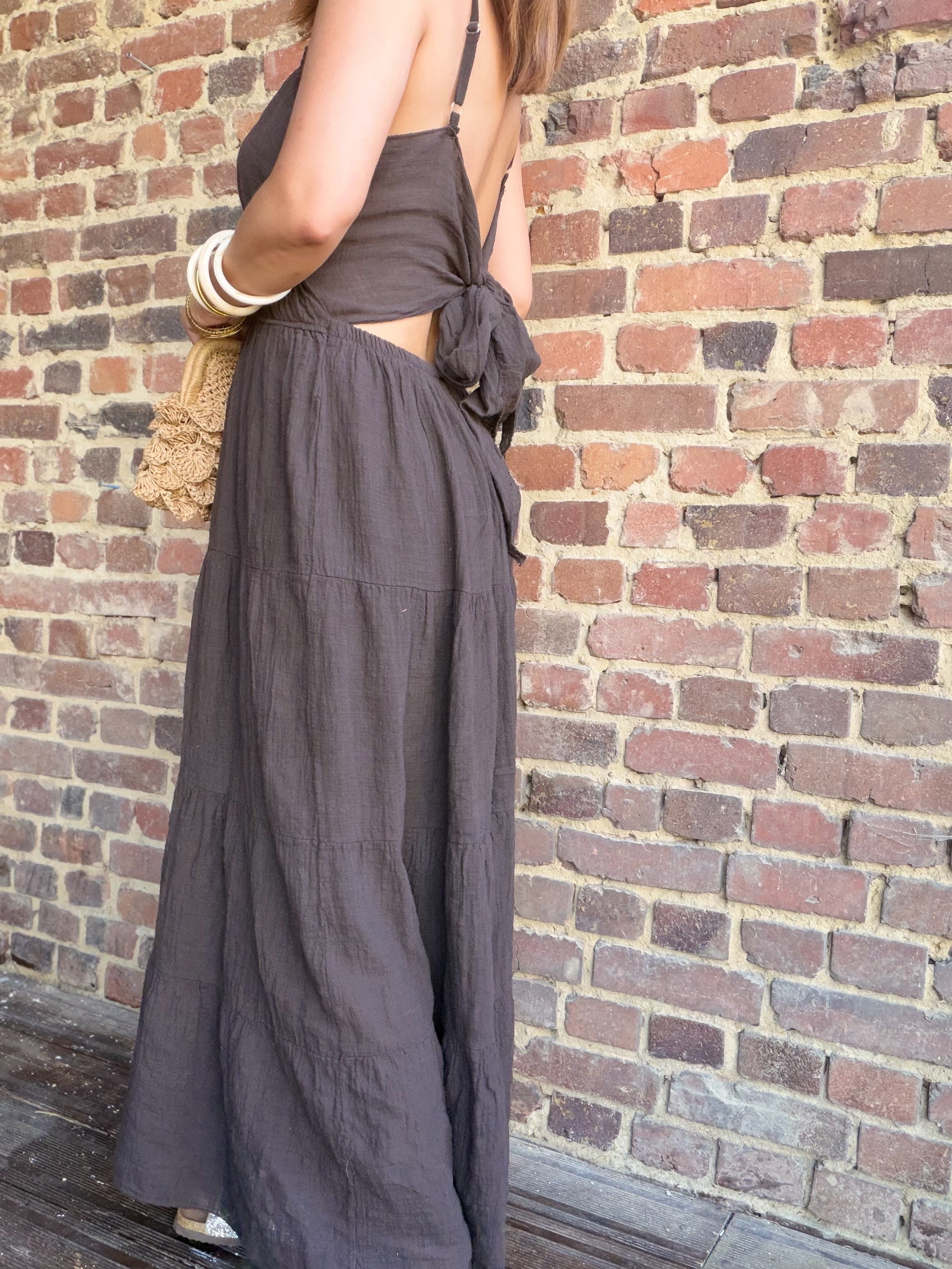 Robe dos nu noeud chocolat