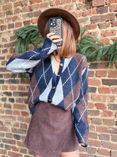 Charger l'image dans la galerie, Gilet bleu à losange
