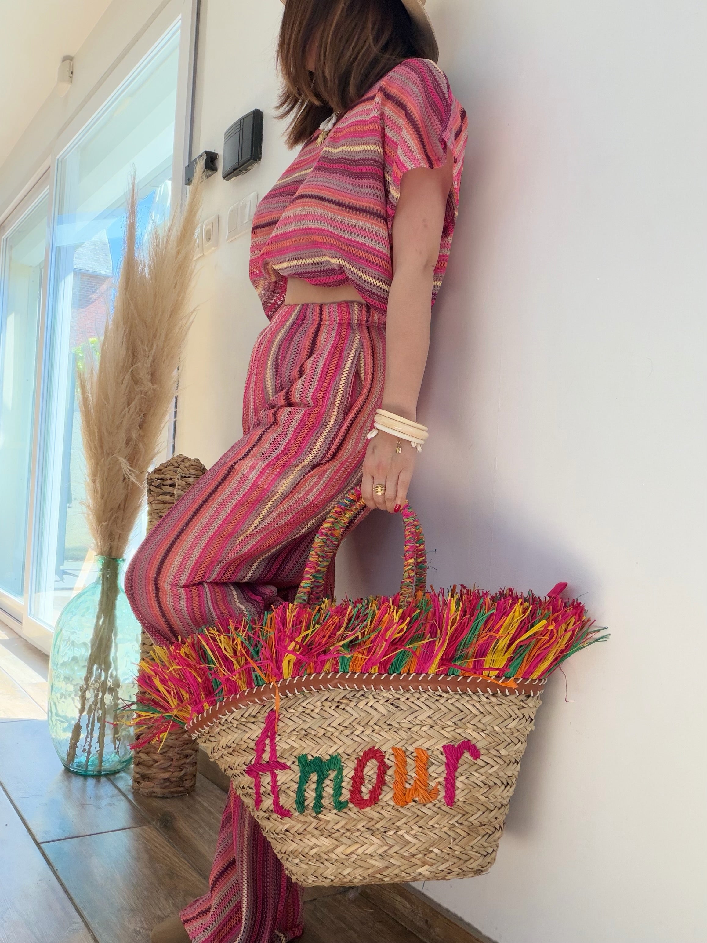Pantalon multicolore crochet