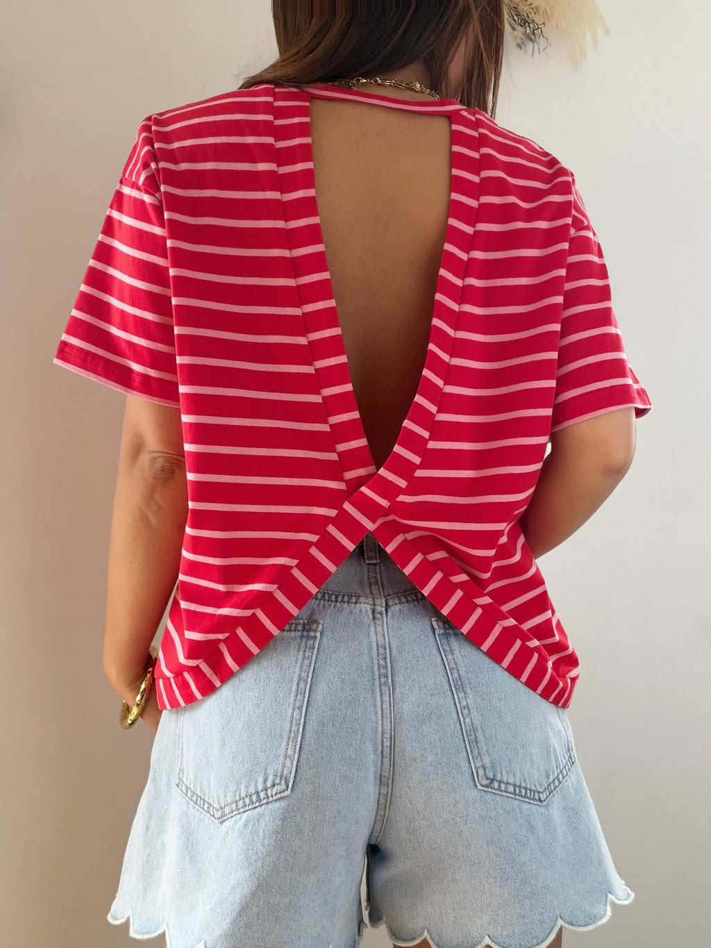 Tshirt rouge croisé