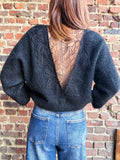 Pull noir dos dentelle