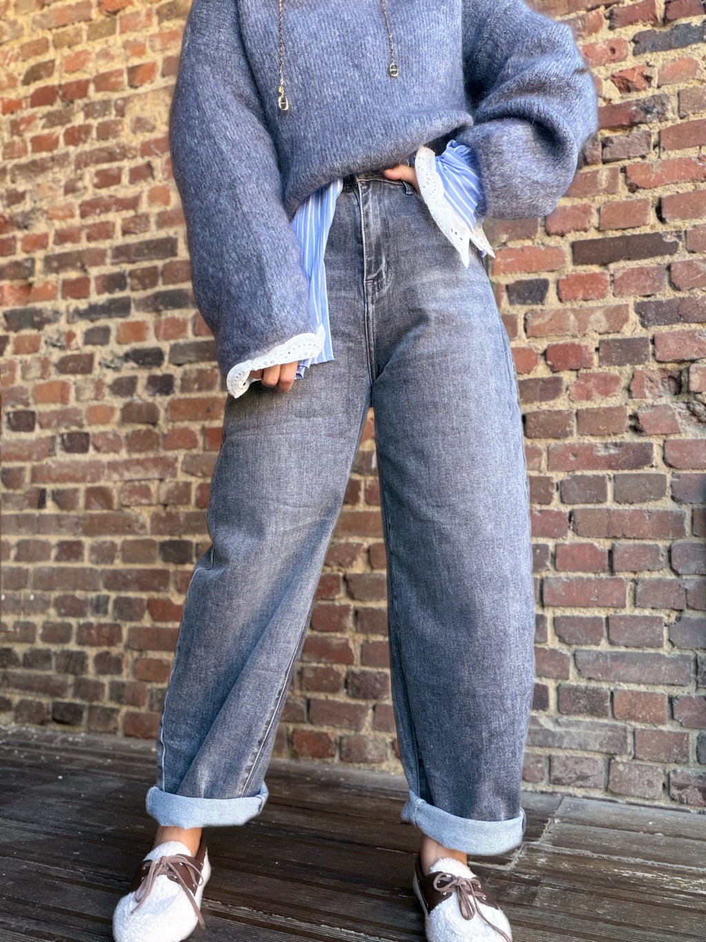 Jean gris ballon fit