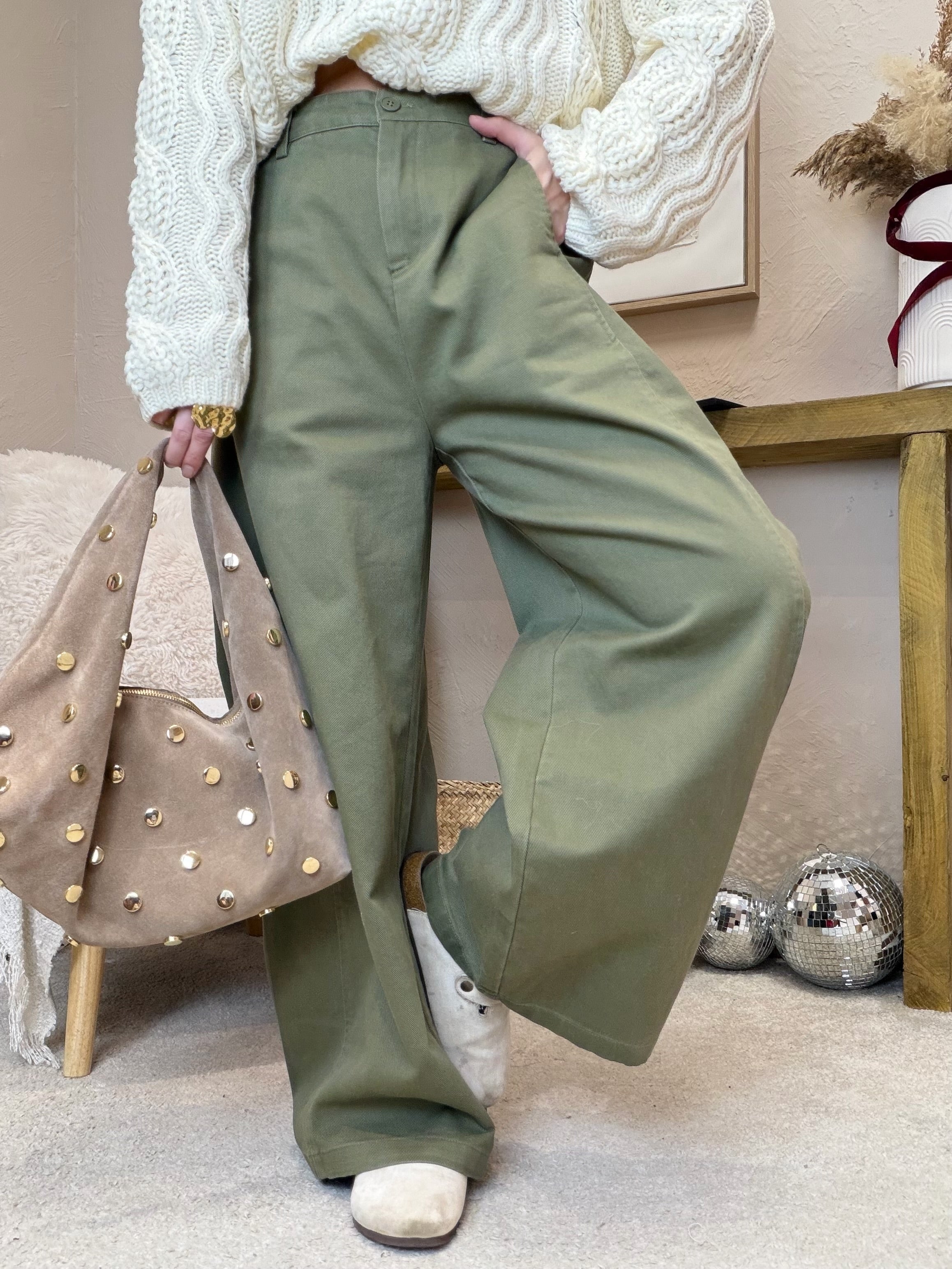 Pantalon ballon wide kaki