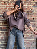 Sweat oversize choco délavé