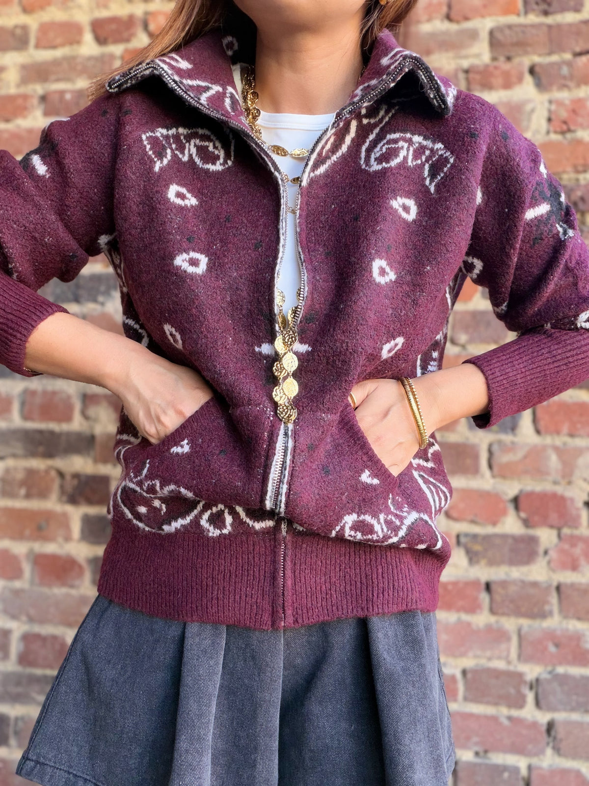 Gilet bandana bordeaux