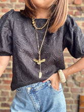 Charger l&#39;image dans la galerie, Blouse manches courtes noir
