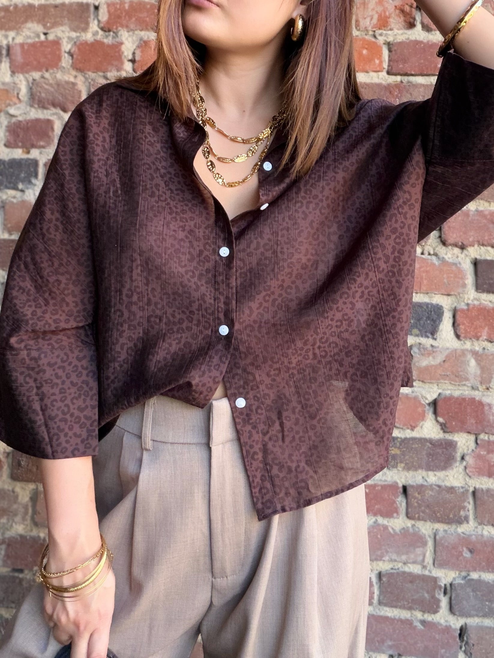 Chemise léopard choco