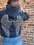 Sweat noir avec des strass