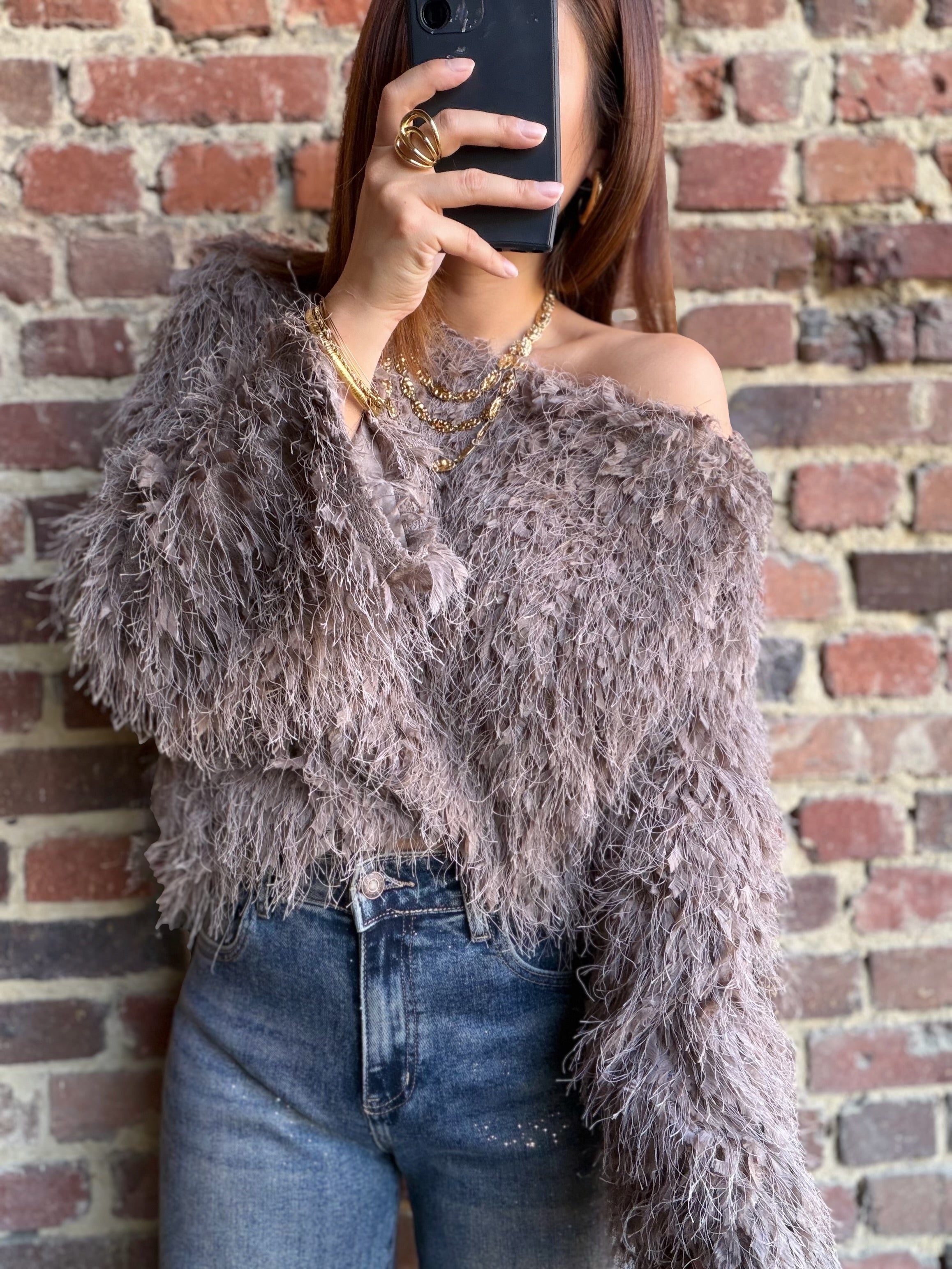 Pull plume taupe