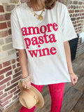 T-shirt amore pasta wine