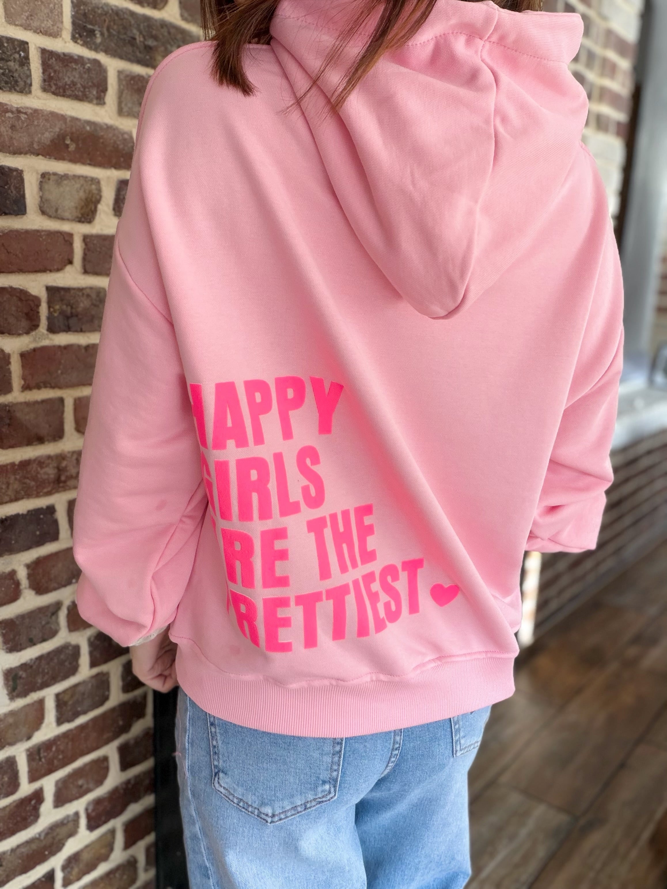 Sweat à capuche rose