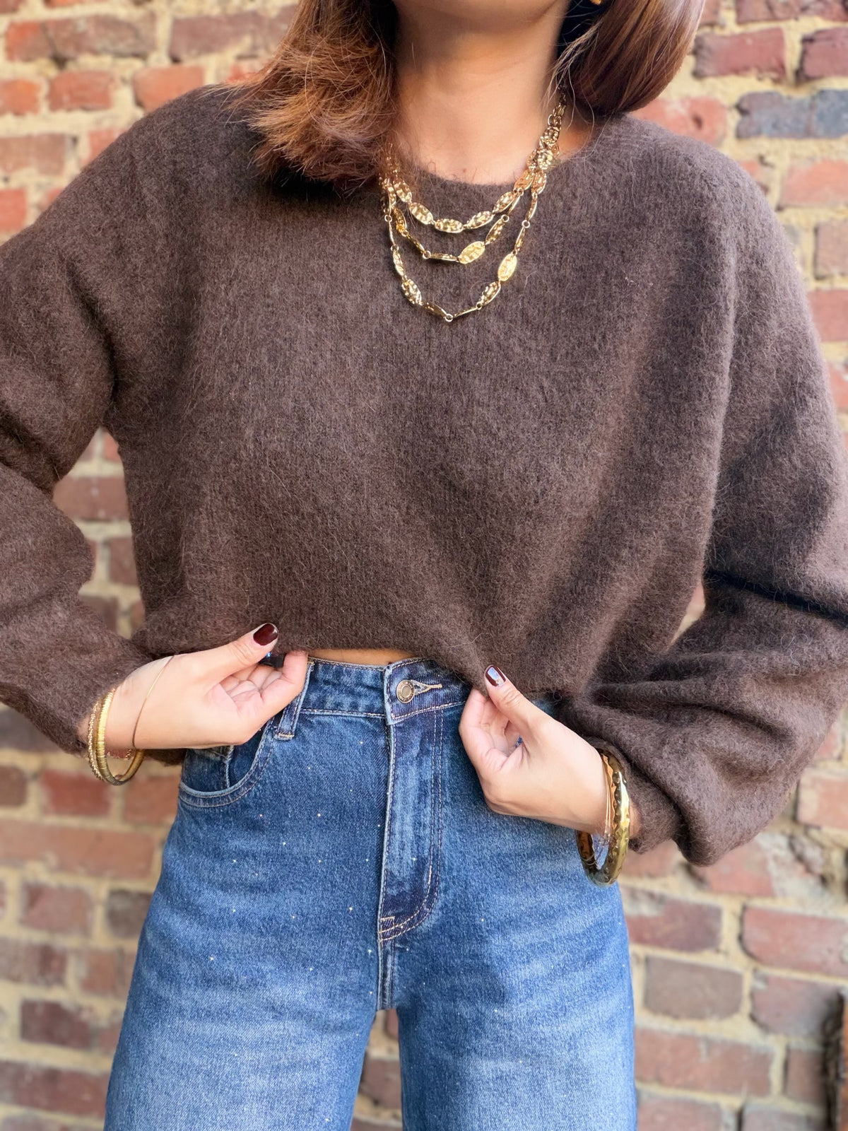 Pull choco avec dos ouvert