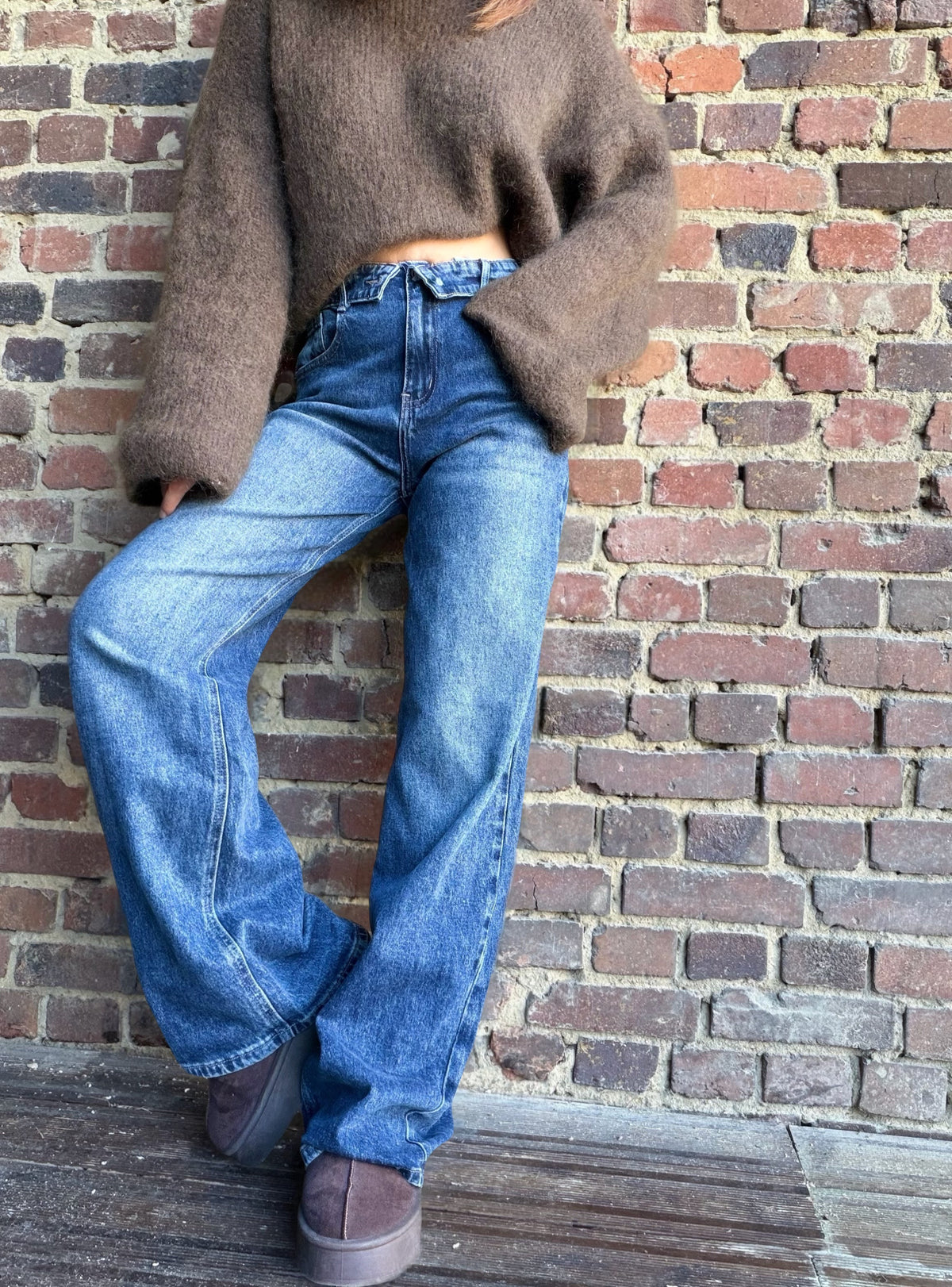Jean avec taille retournée