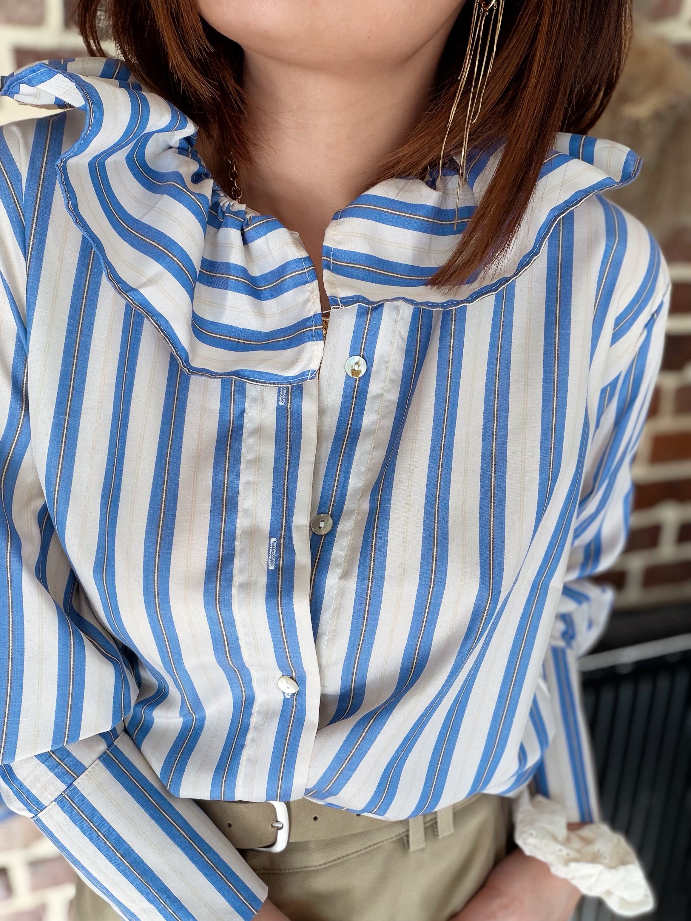 Chemise rayée bleue