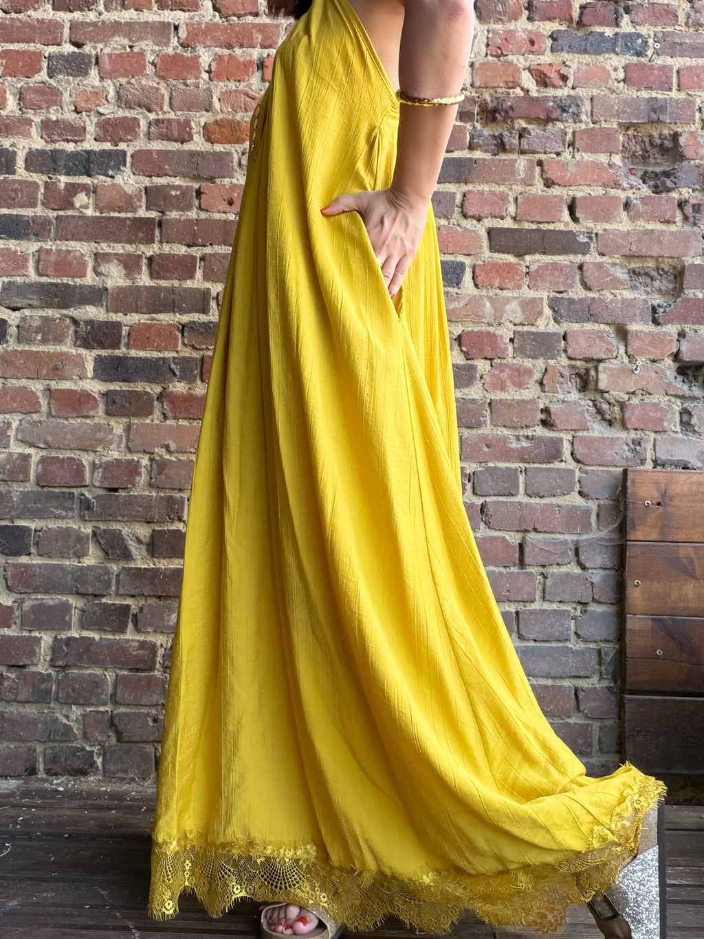 Robe longue d’été jaune