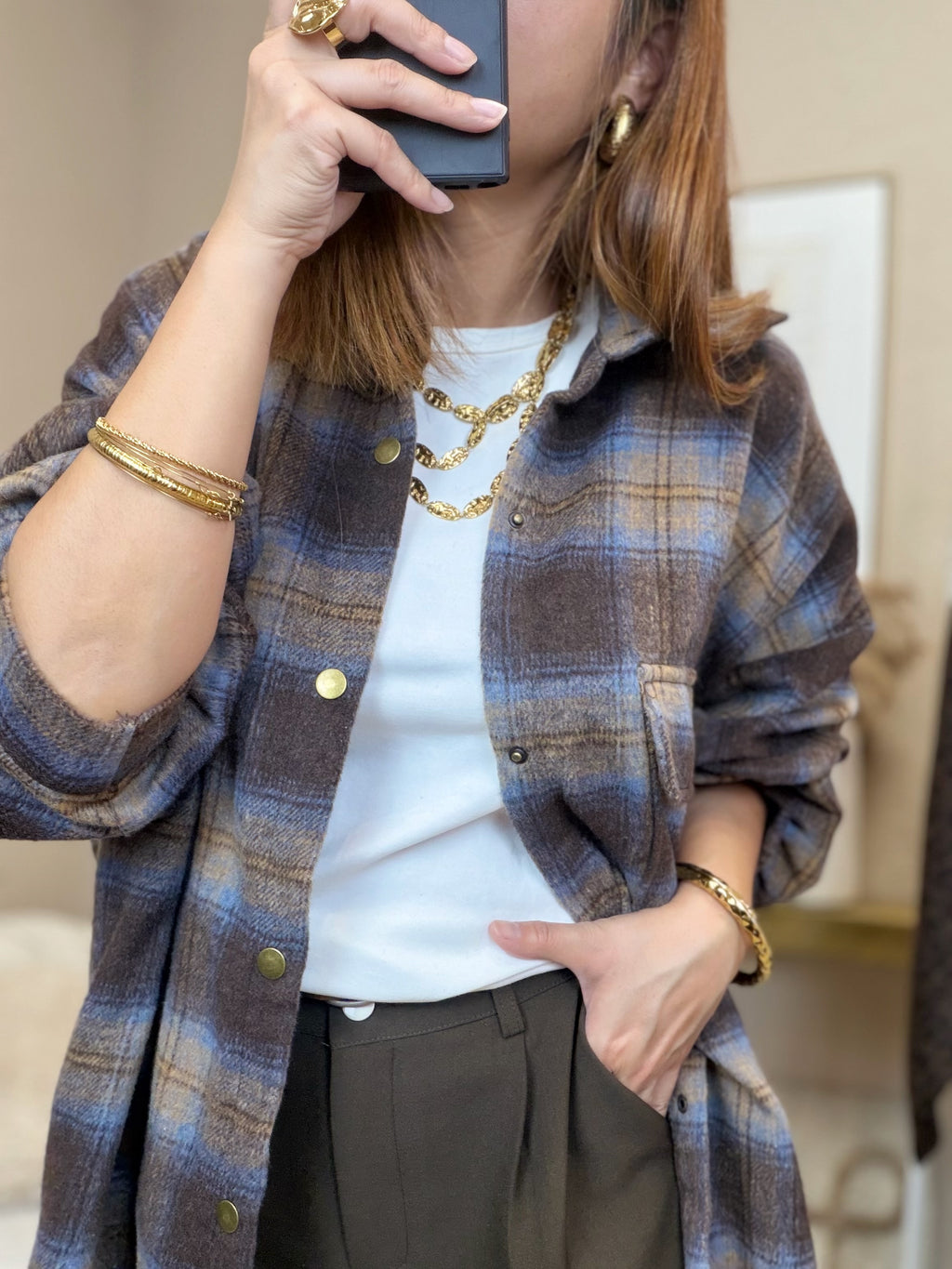 Veste chemise à carreaux