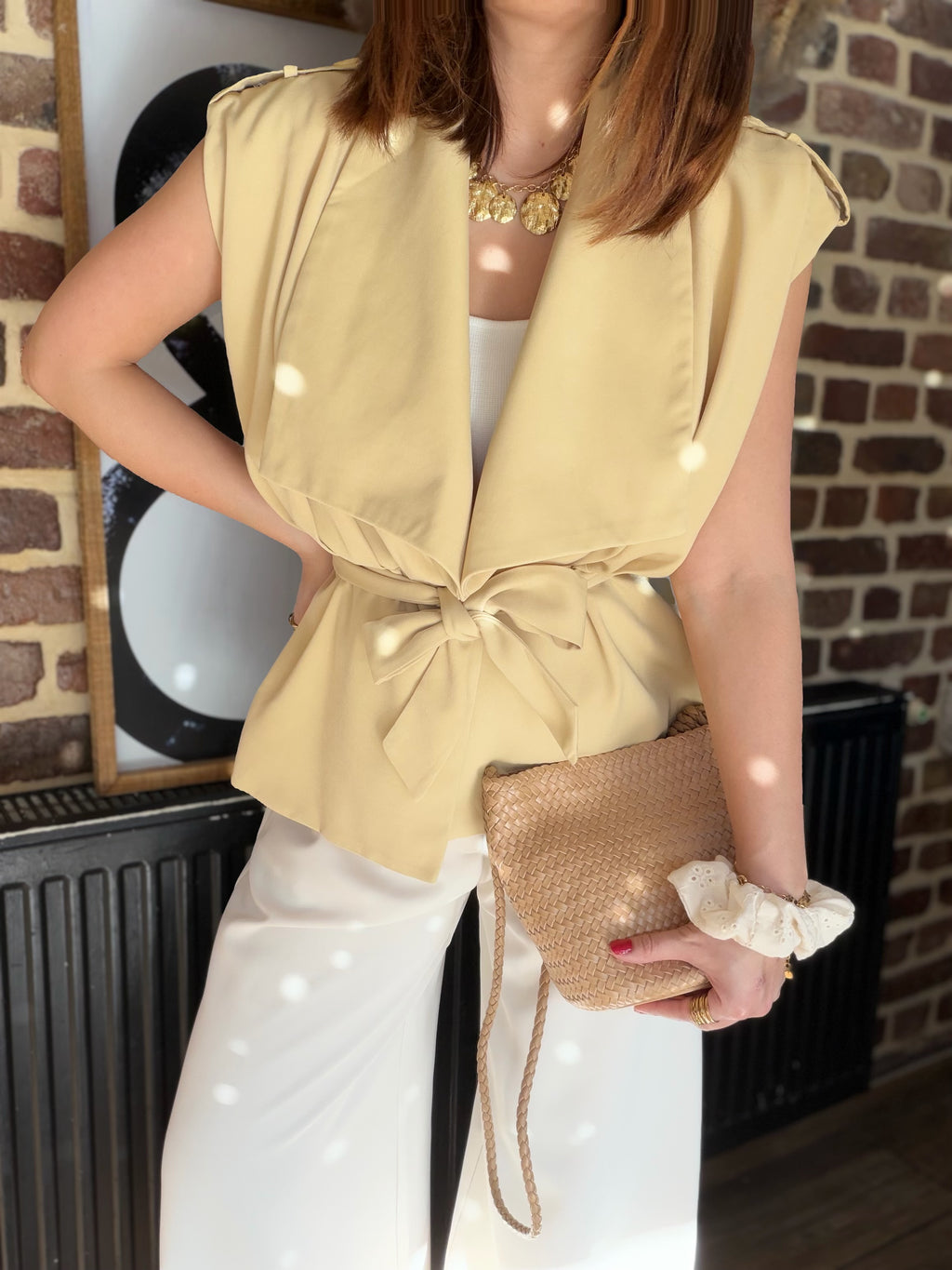 Veste sans manches jaune