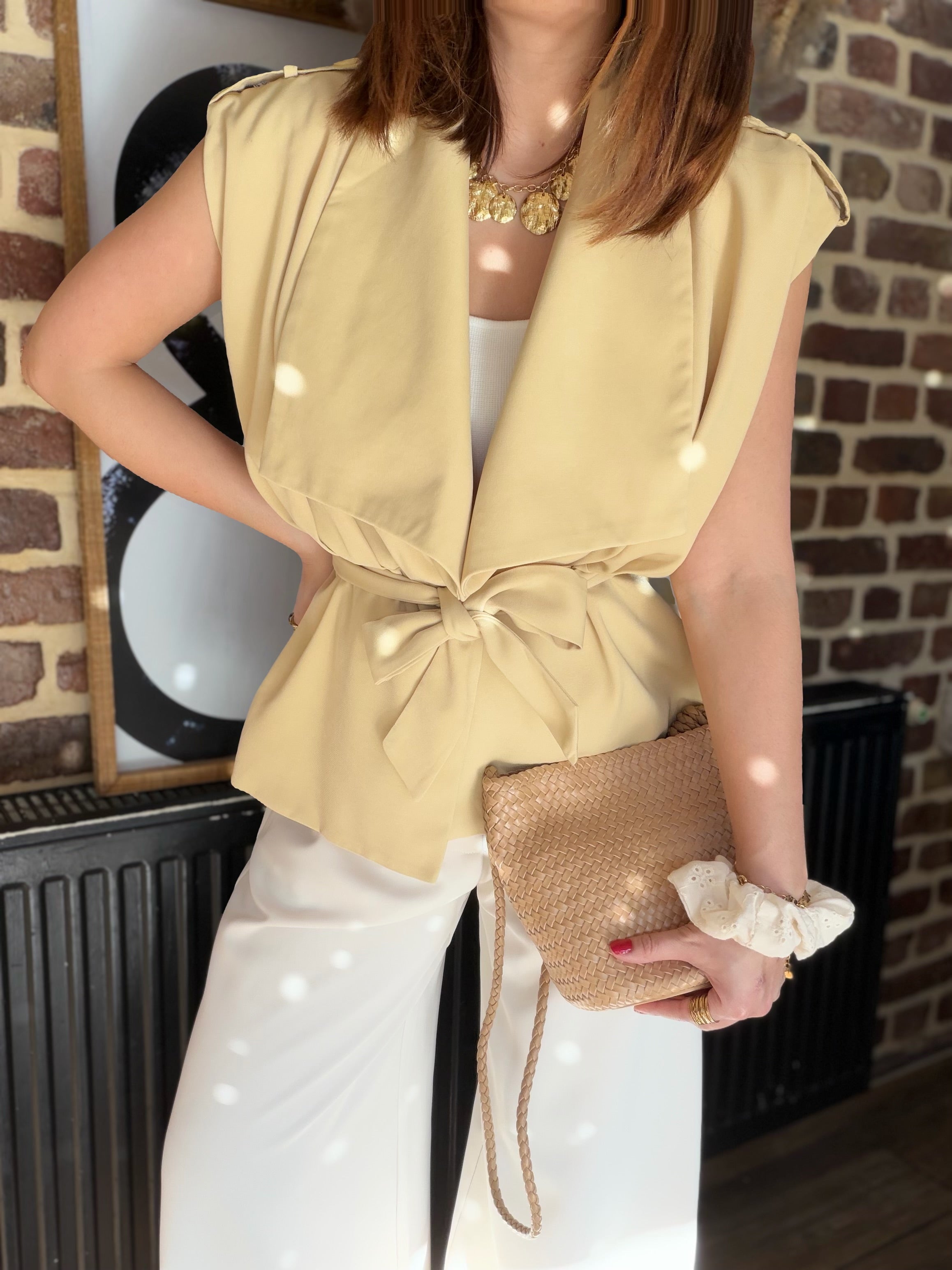 Veste sans manches jaune