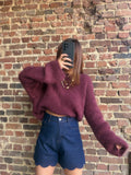 Pull bordeaux mohair