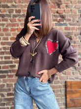 Charger l&#39;image dans la galerie, Gilet oversize cœur choco
