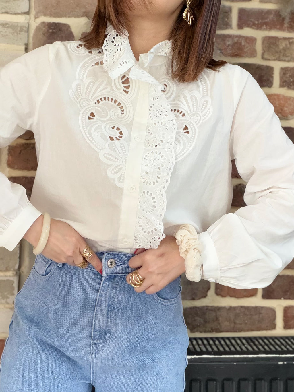 Chemisier col dentelle