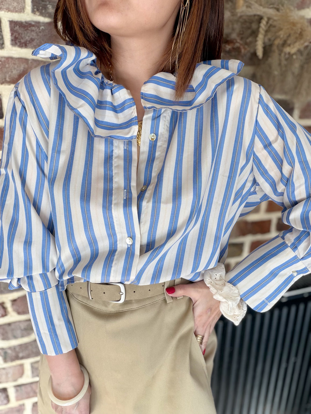 Chemise rayée bleue