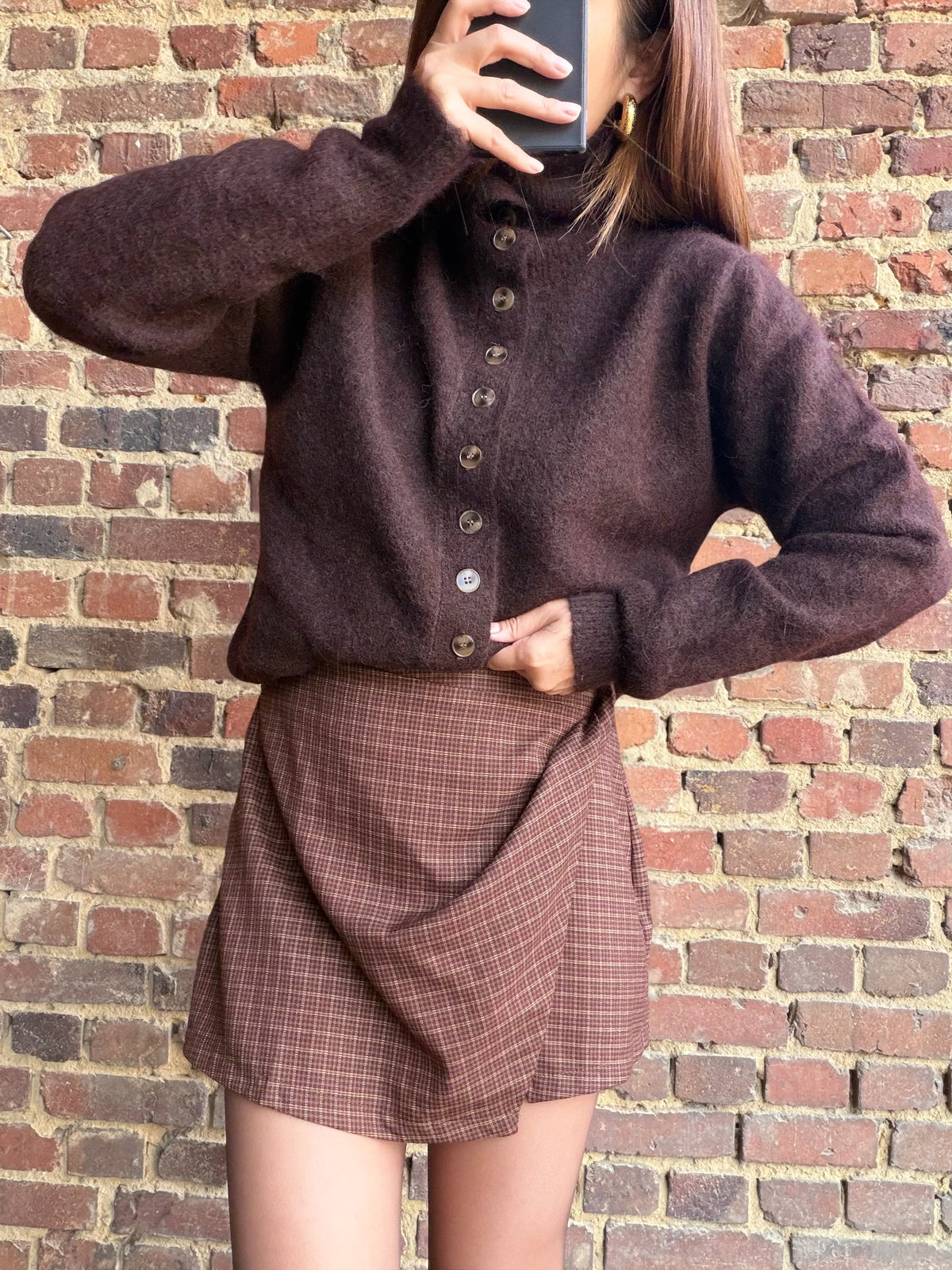 Gilet col haut choco