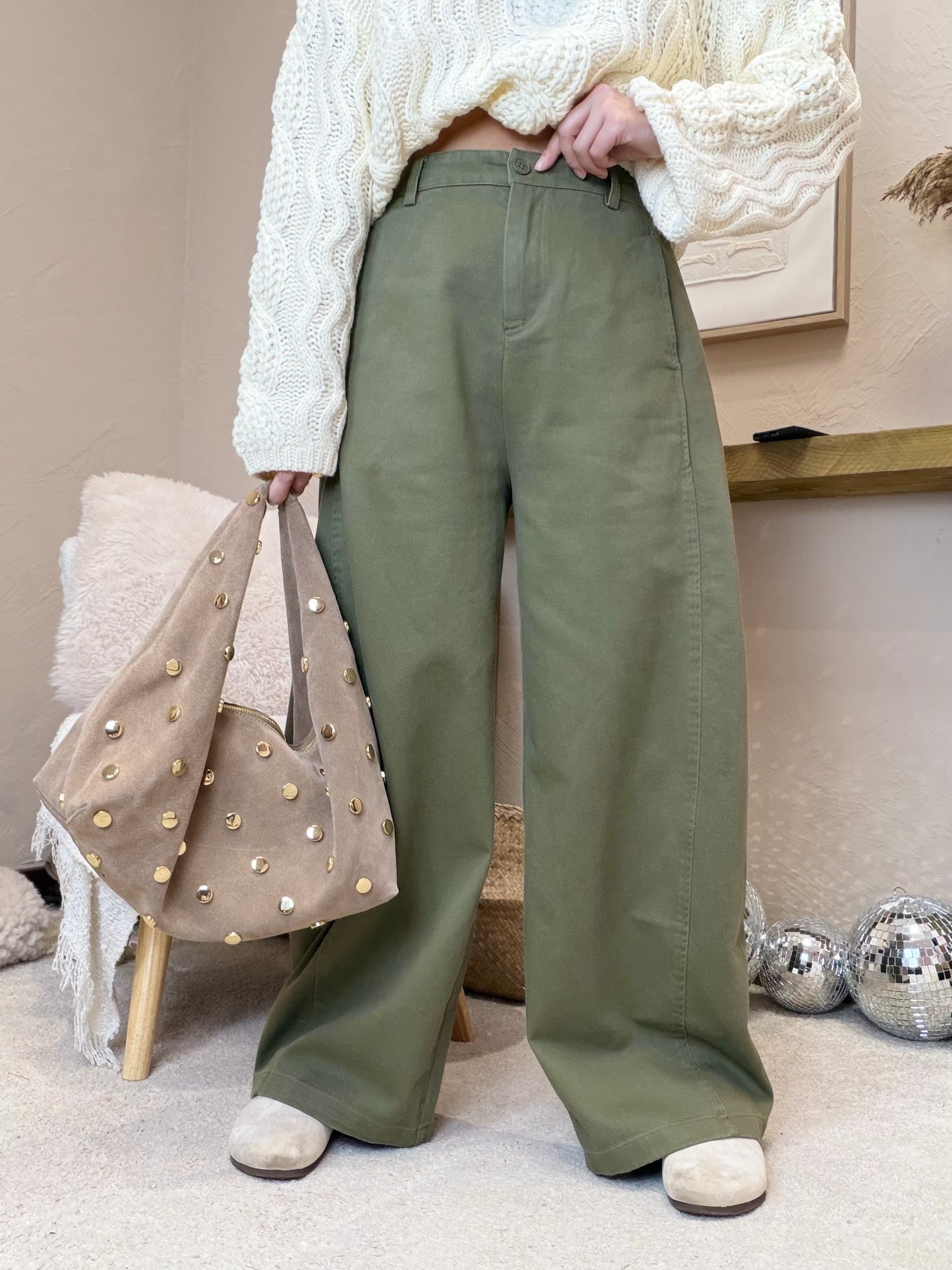 Pantalon ballon wide kaki