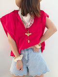 Chemise sans manches rouge