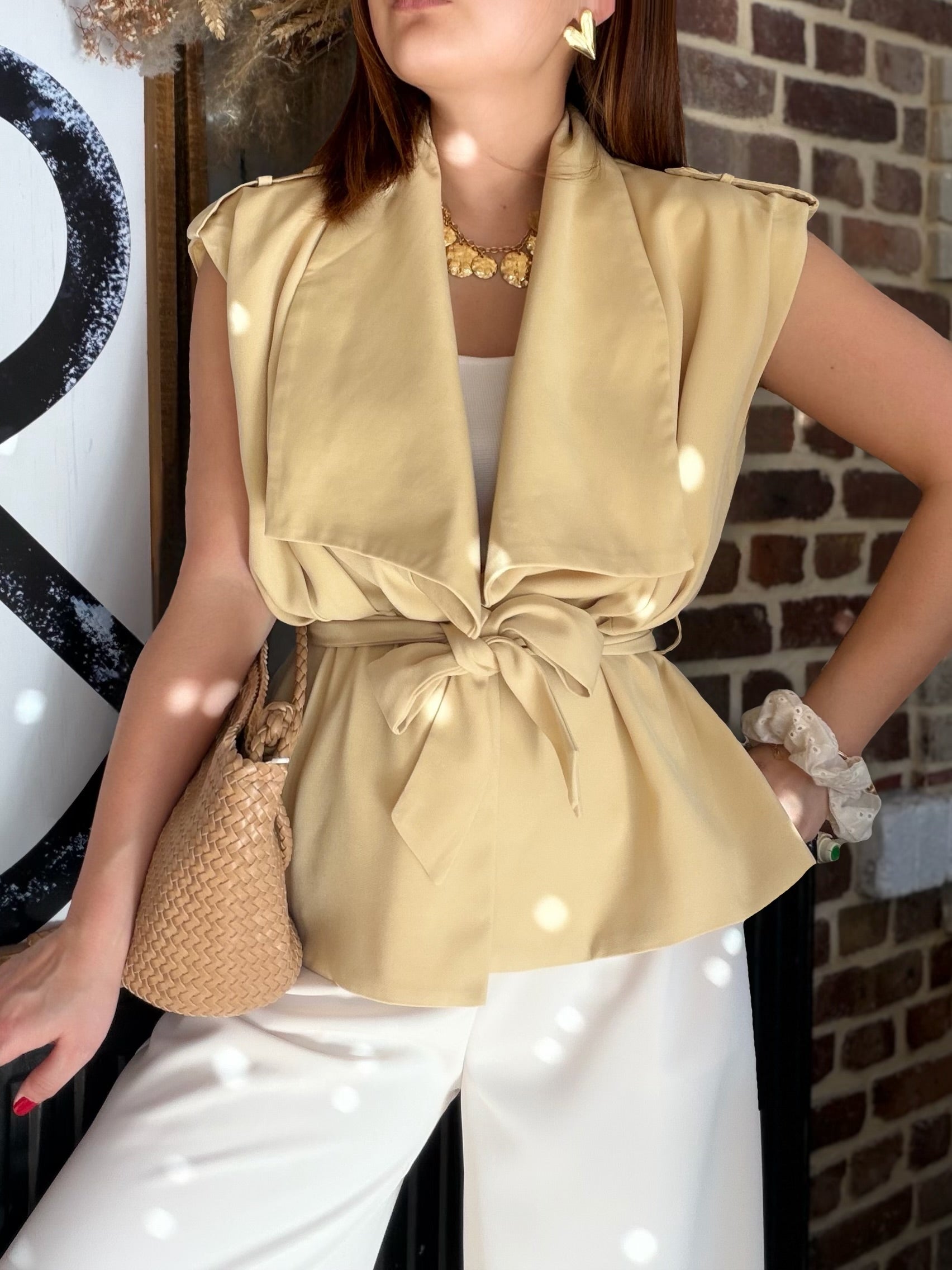 Veste sans manches jaune