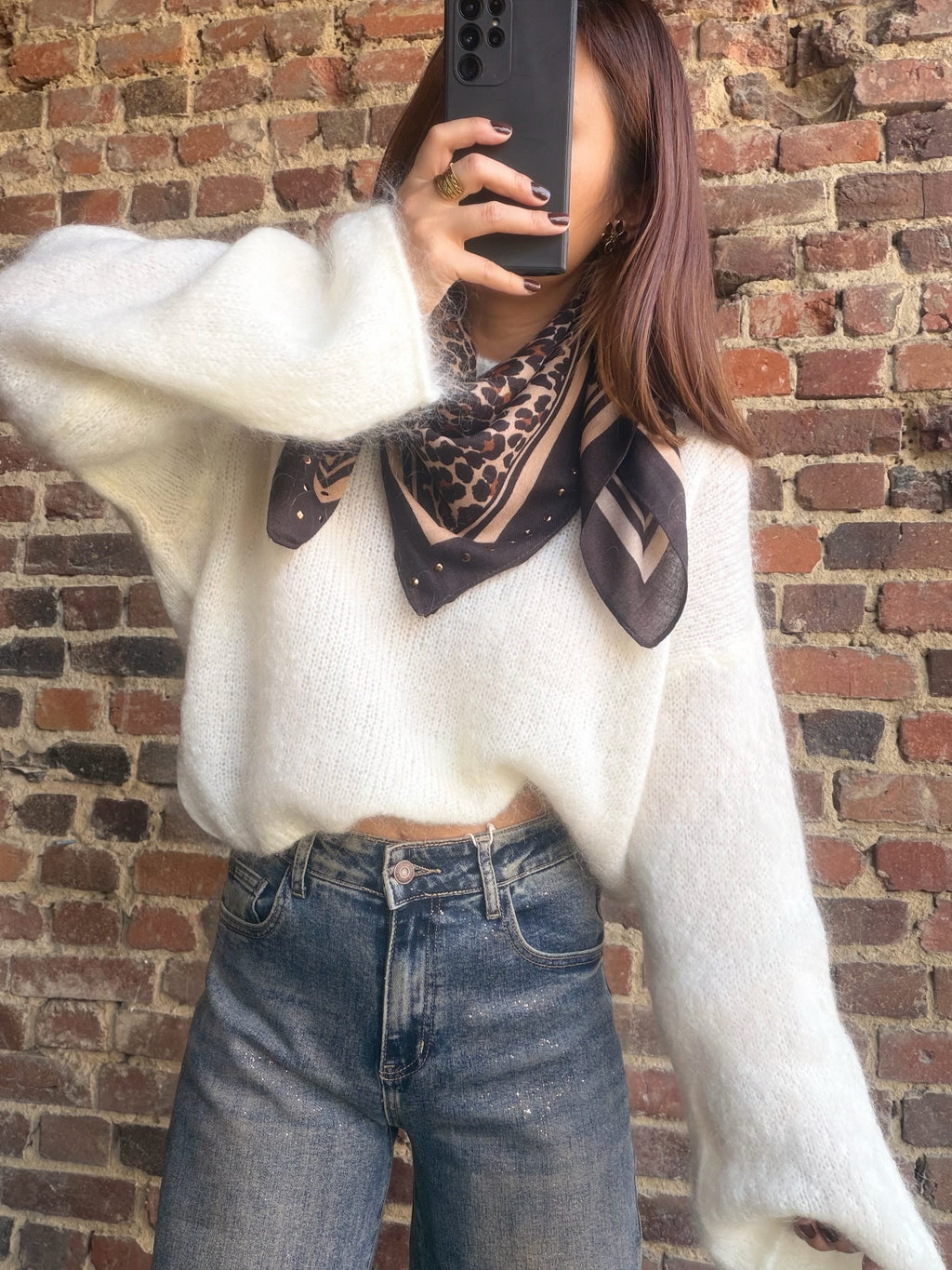 Pull écru mohair