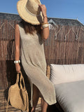 Robe crochet dorée