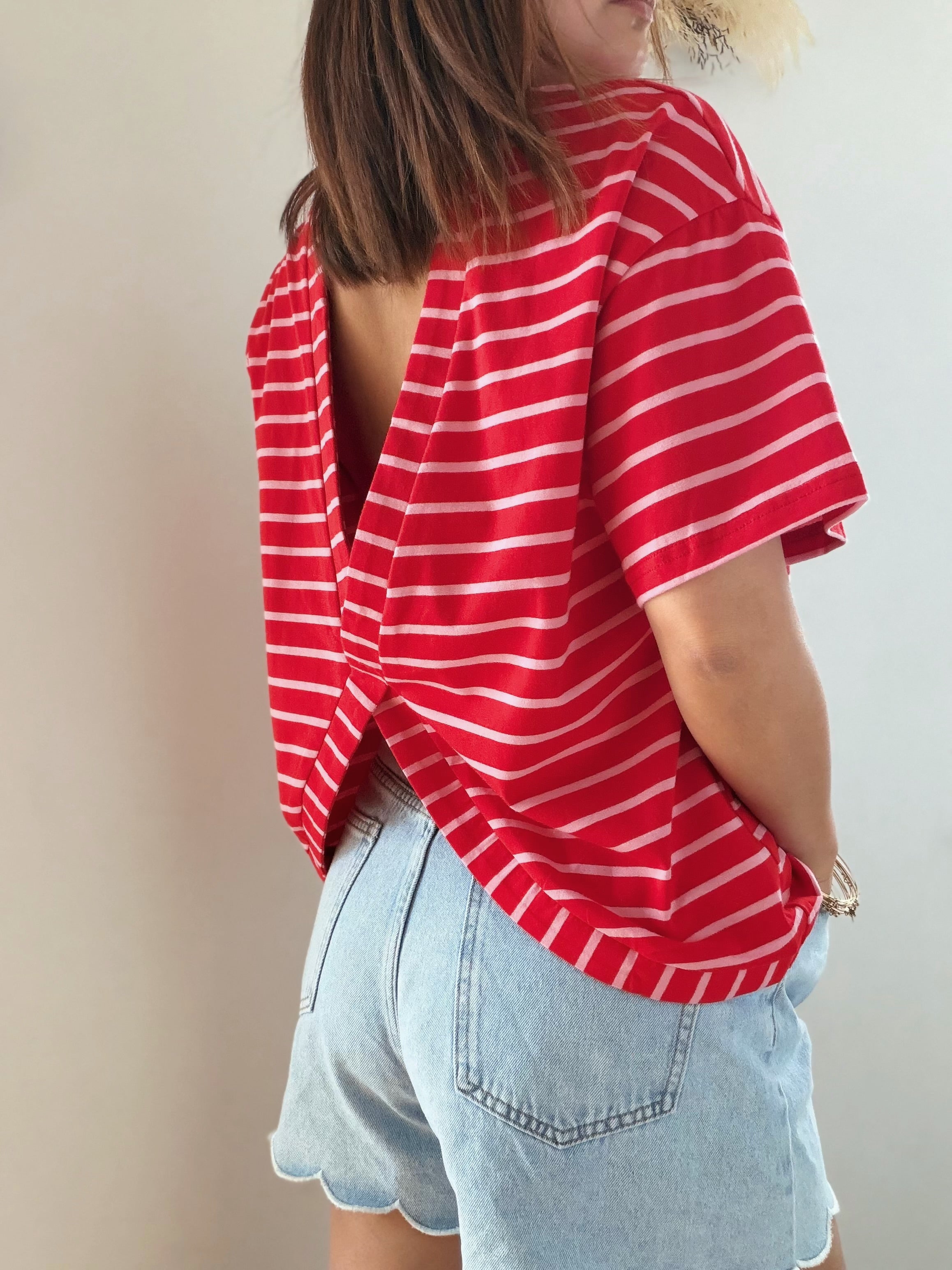 Tshirt rouge croisé