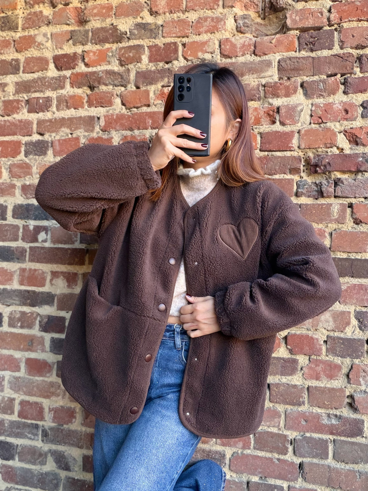 Veste choco en moumoute